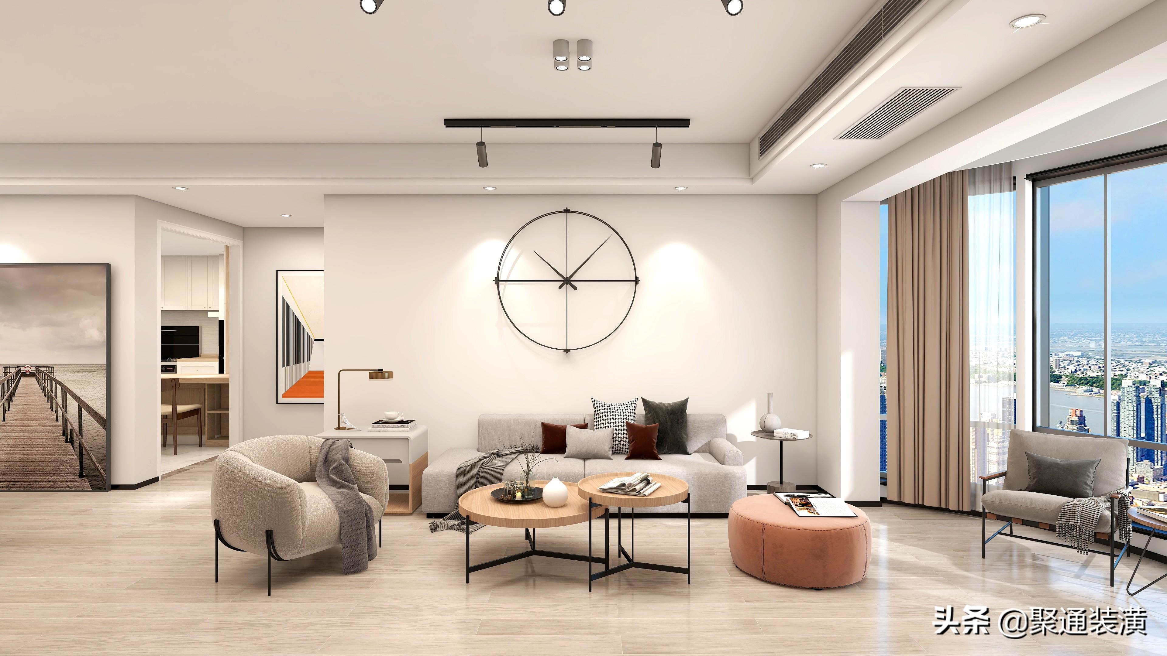 120㎡現(xiàn)代簡(jiǎn)約3居，暖色調(diào)裝出的溫潤(rùn)美居