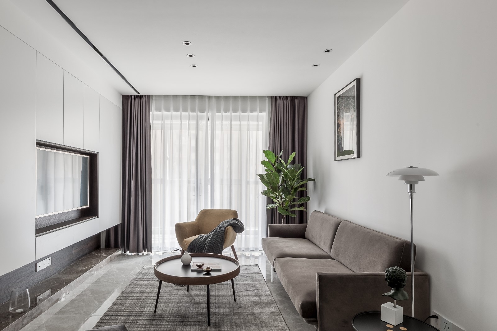 客廳窗簾裝修效果圖清新日光居、三口之家北歐極簡(jiǎn)客廳設(shè)計(jì)圖片賞析