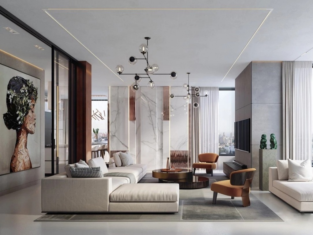 客廳沙發(fā)裝修效果圖意式極簡，簡約而不簡單現(xiàn)代簡約客廳設(shè)計圖片賞析