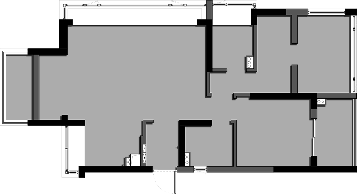 合租房！70㎡兩室一廳整裝案例！年輕人住在一起就是“老友記”