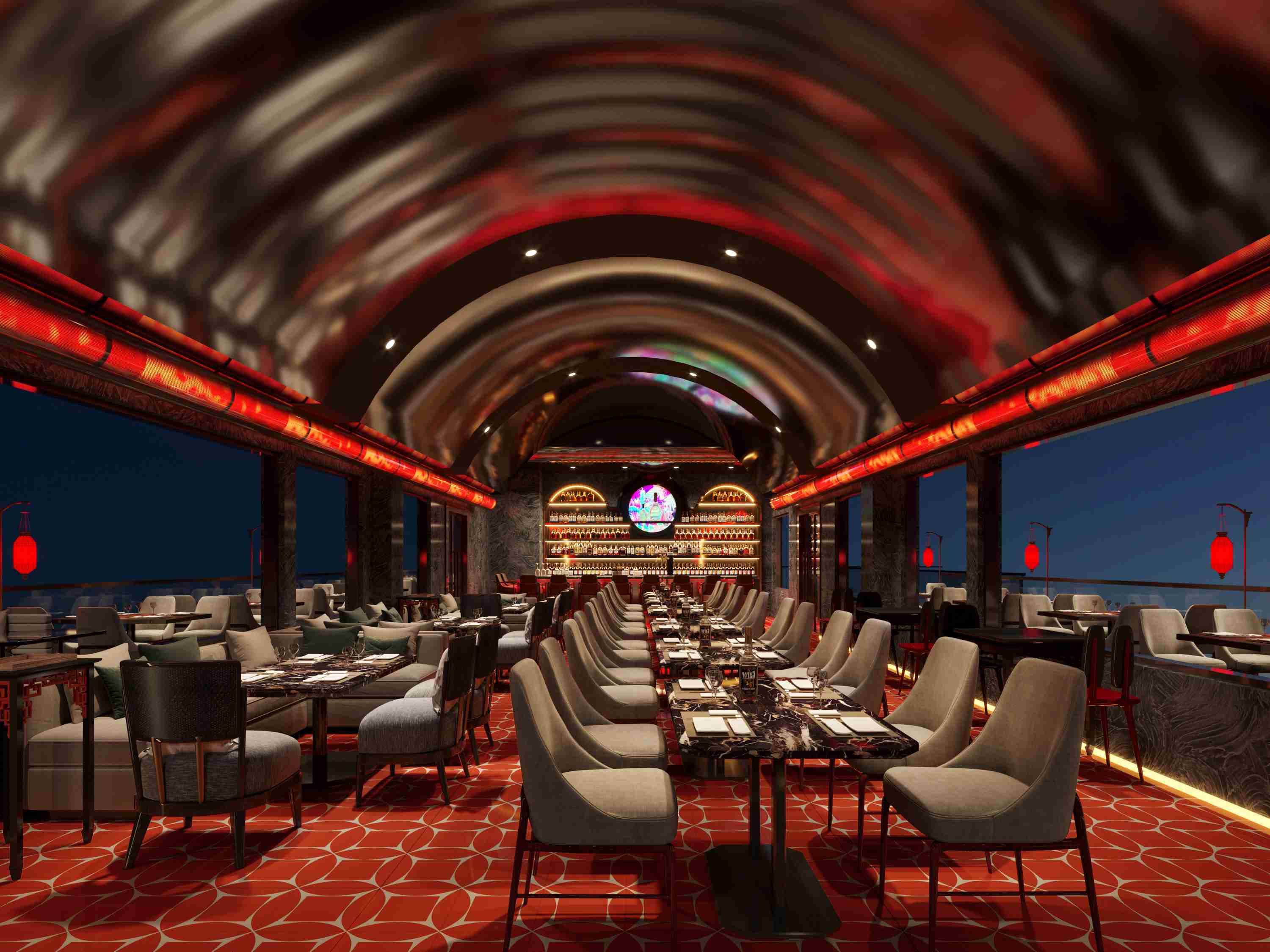 早有打算在天河進行極簡風格酒店餐廳，廣州壹零柒分文不取供應(yīng)餐飲門面裝修案例！