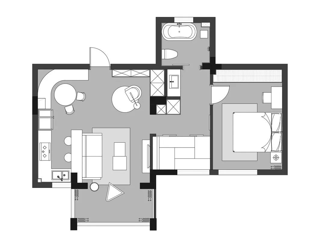 73㎡二居室簡約效果圖，餐廳這樣設(shè)計(jì)，很實(shí)用！
