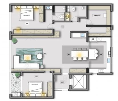 武漢180㎡現(xiàn)代極簡風室內(nèi)裝修，你看這個實景還原了幾分效果圖？