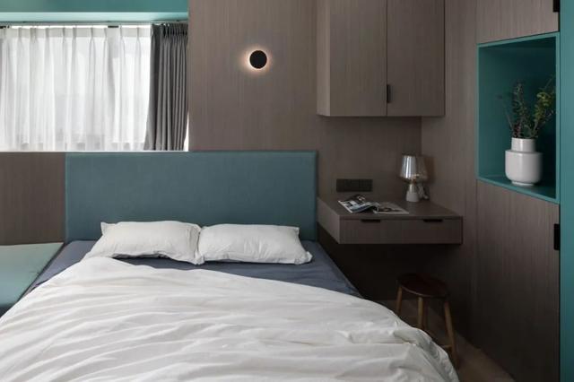 酒店公寓裝修效果圖(35㎡酒店式開間單身公寓，半平米都沒浪費，還裝得很有檔次)(圖13)